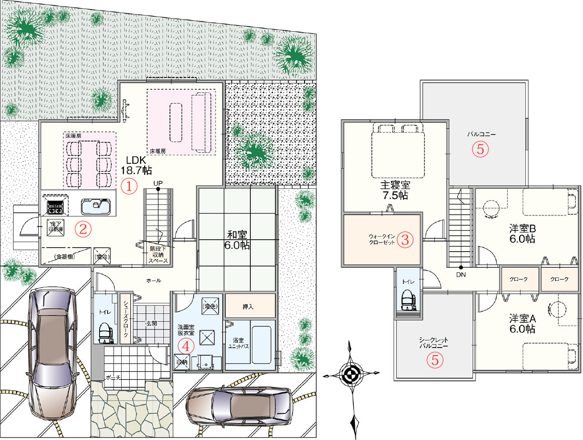 センターリビング階段の住まい