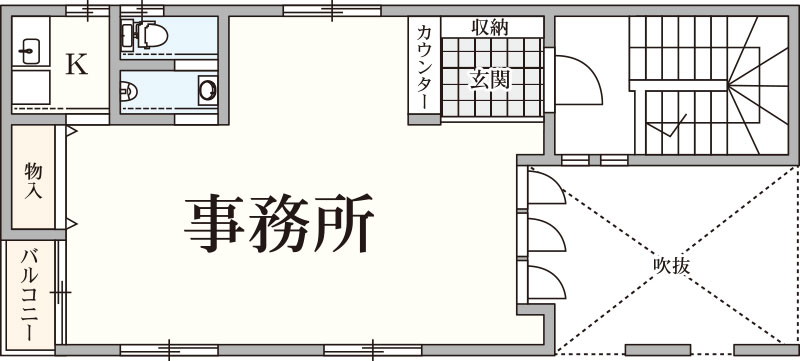 【賃貸テナント】飛鳥第六ビル2階の間取り