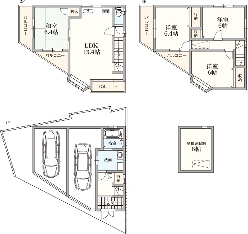 寝屋川市高柳2丁目の中古一戸建物件の間取り